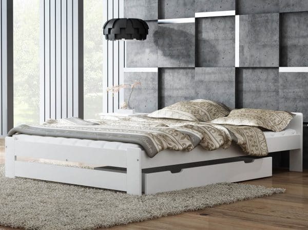 Łóżko drewniane NIWA 160x200 - kol. Biały